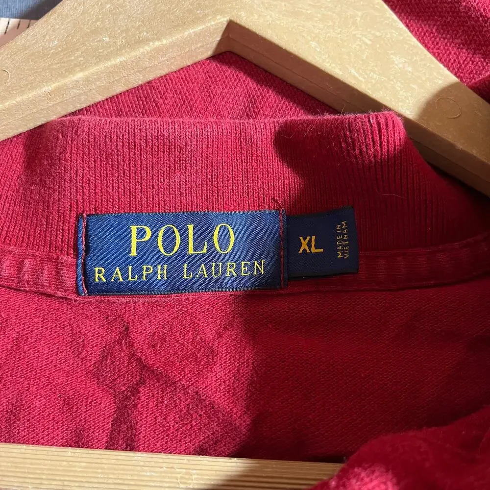 Polo Ralph Lauren Polo Shirt Mens Size XL Red Short Sleeves Cotton Casual Preppy